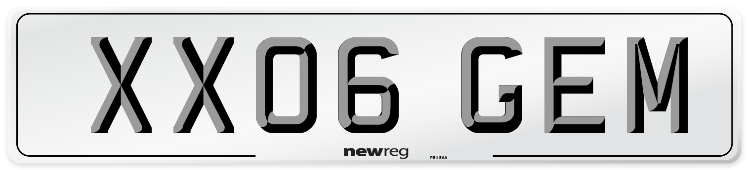 XX06 GEM Number Plate from New Reg